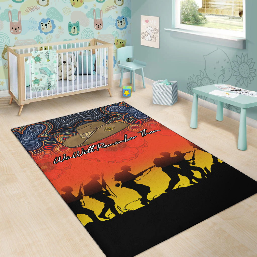 ANZAC Day Area Rug - Aboriginal Dot Painting Art - - Vibe Hoodie Shop