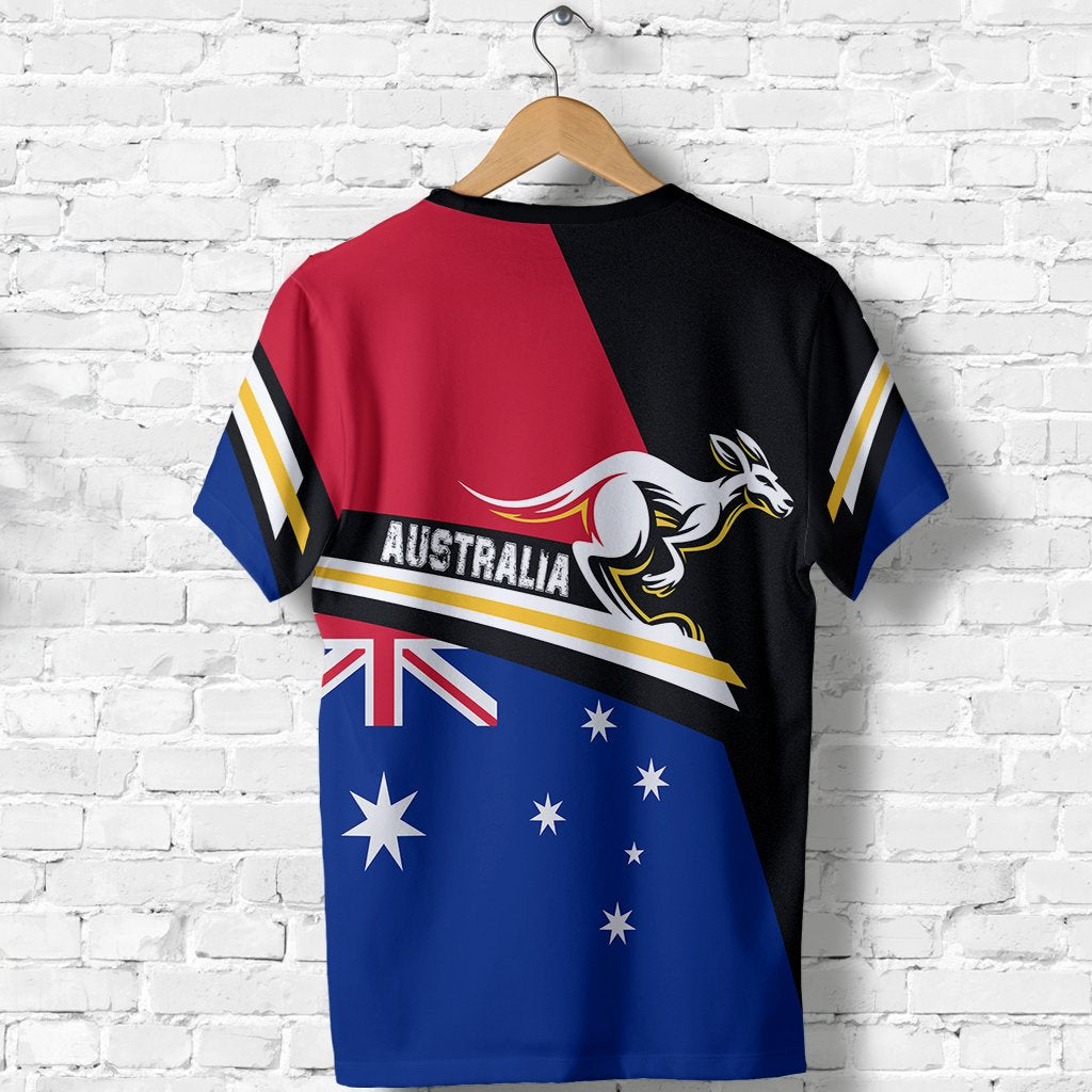 T shirt - Aus Flag T shirt Kangaroo Coat Of Arms - Unisex - Vibe Hoodie Shop