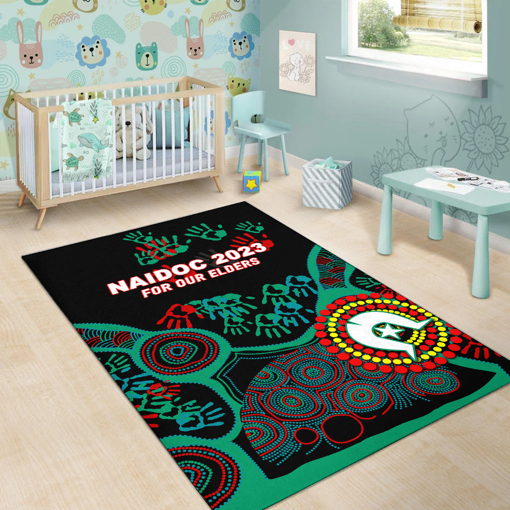 NAIDOC Week 2023 Aboriginal Art For Our Elders Area Rug - - Vibe Hoodie Shop