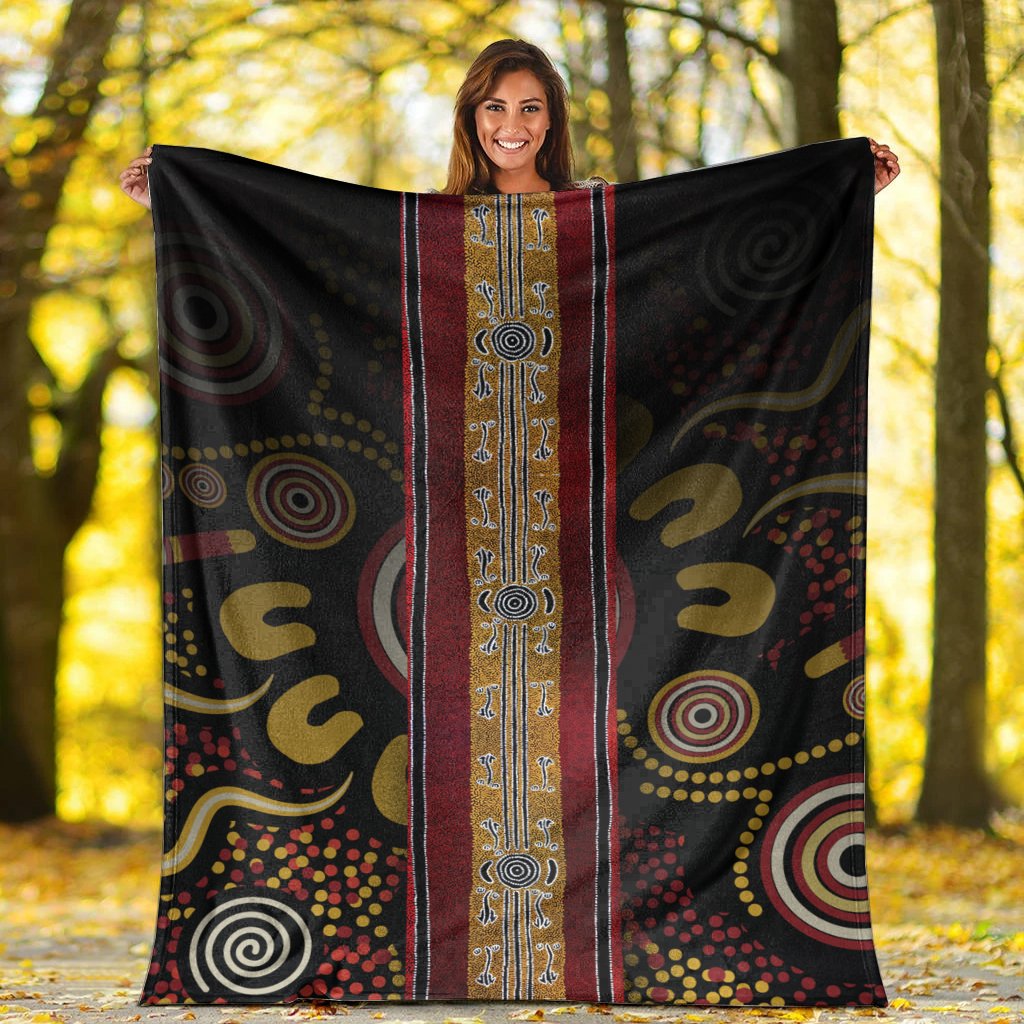 Blanket - Aboriginal Dot Panting Art Stripe Lines - Vibe Hoodie Shop