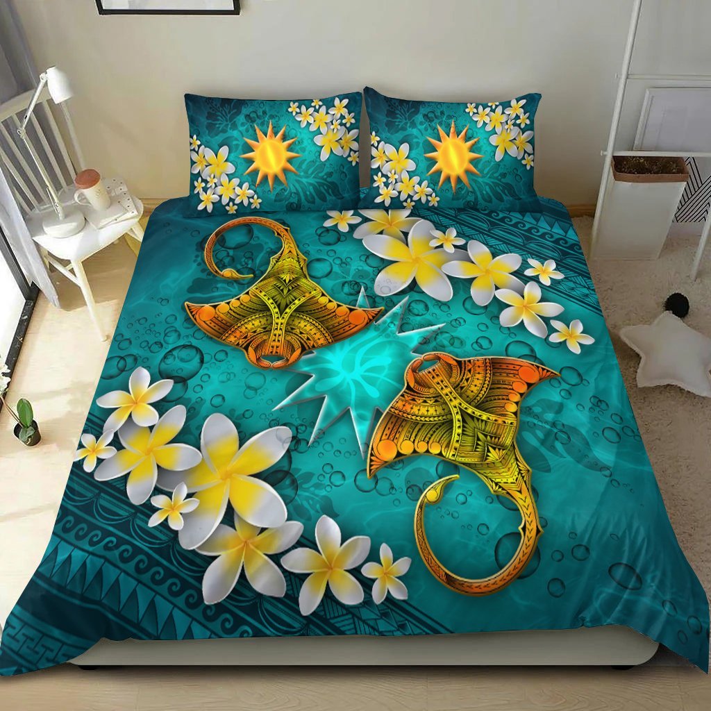 Nauru Micronesia Bedding Set - Manta Ray Ocean - Vibe Hoodie Shop