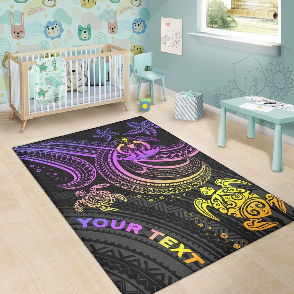 Vanuatu Custom Personalised Area Rug - Pink Turtle - Vibe Hoodie Shop