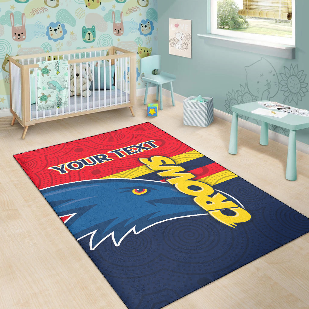 (Custom Personalised) Adelaide Crows Area Rug - Aboriginal Dot Painting - - Vibe Hoodie Shop