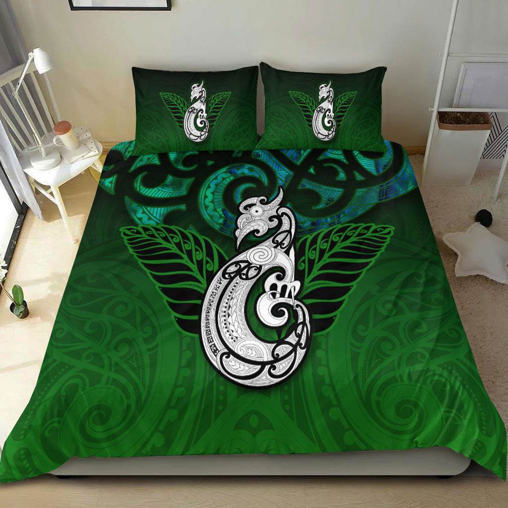 New Zealand Maori Bedding Set - Paua Shell Green - - Vibe Hoodie Shop