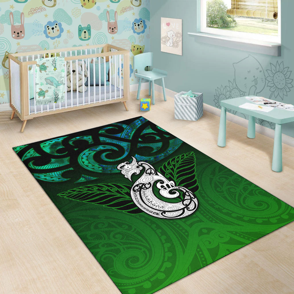 New Zealand Maori Area Rug - Paua Shell Green - - Vibe Hoodie Shop