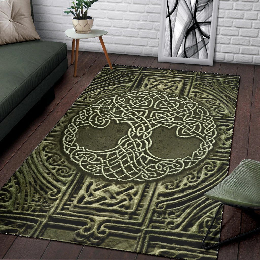 Celtic Area Rug - Celtic Tree Vintage Style Ver02 - Vibe Hoodie Shop