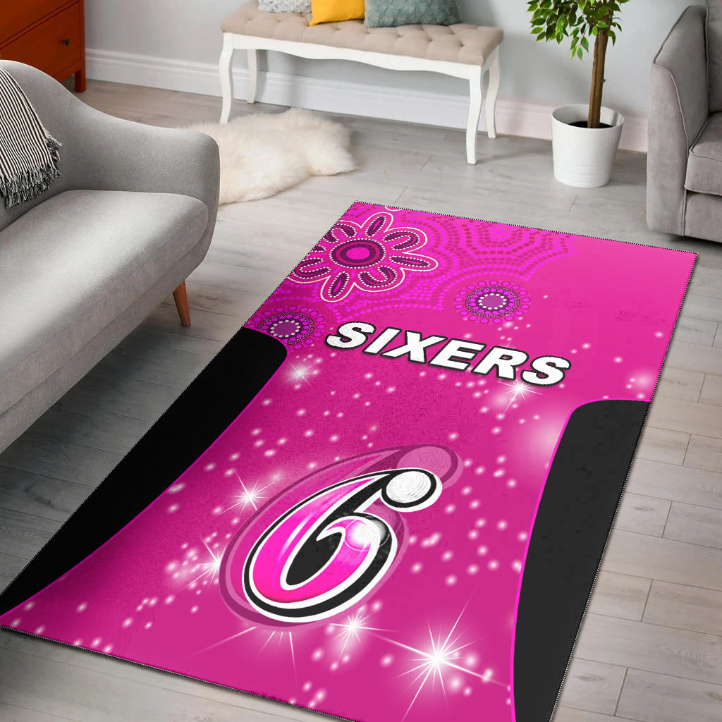 Sydney Sixers Area Rug Cricket Australia Aboriginal - Vibe Hoodie Shop