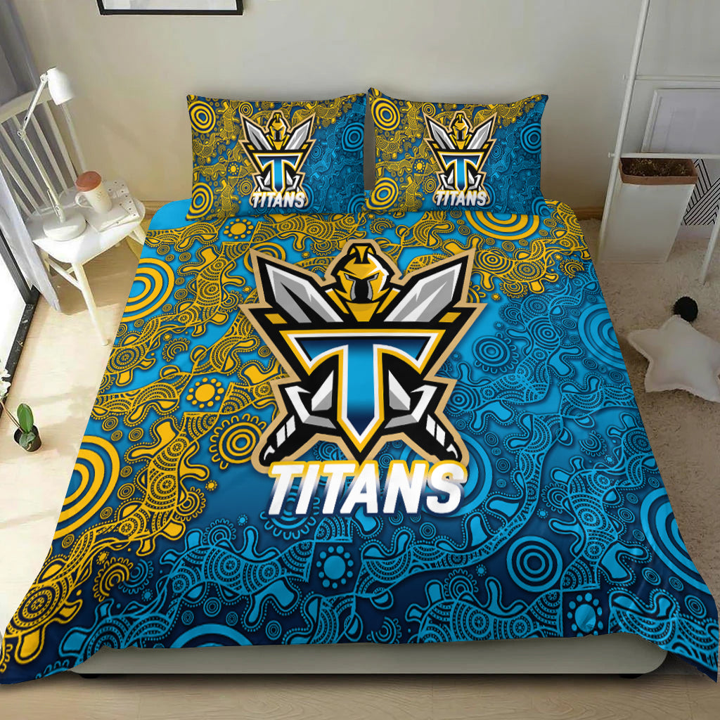 Titans Rugby 2022 Aboriginal Art Bedding Set - - Vibe Hoodie Shop