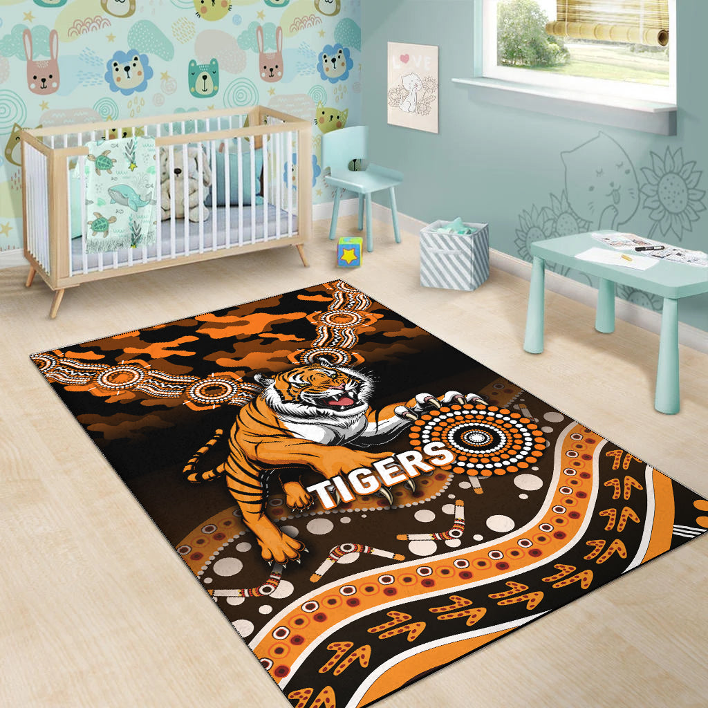 Tigers Rugby ANZAC Day Camouflage Indigenous Art Area Rug - - Vibe Hoodie Shop