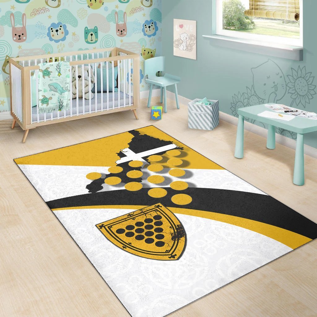 Cornwall Celtic Area Rug - Cornish Flag With Duke of Cornwall - Vibe Hoodie Shop