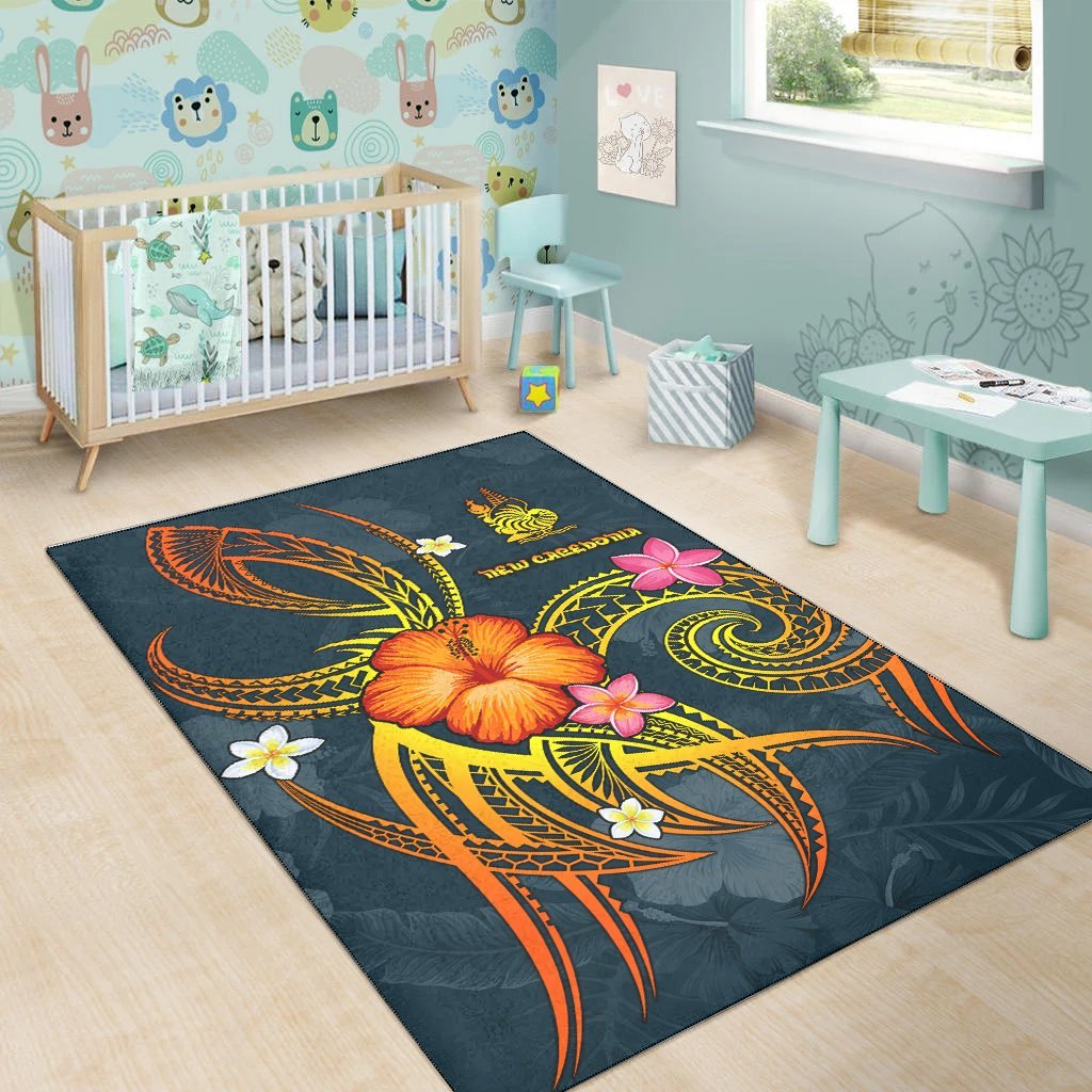 New Caledonia Polynesian Personalised Area Rug - Legend of New Caledonia (Blue) - Vibe Hoodie Shop