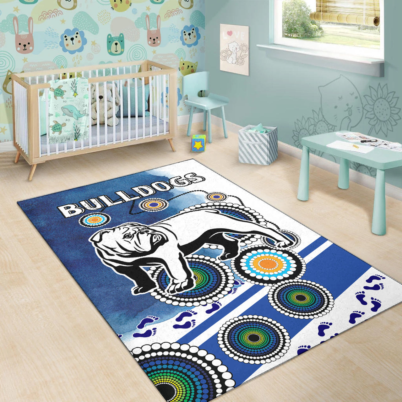 Bulldogs Rugby Area Rug - Custom Indigenous Bulldogs Area Rug RLT13 - Vibe Hoodie Shop