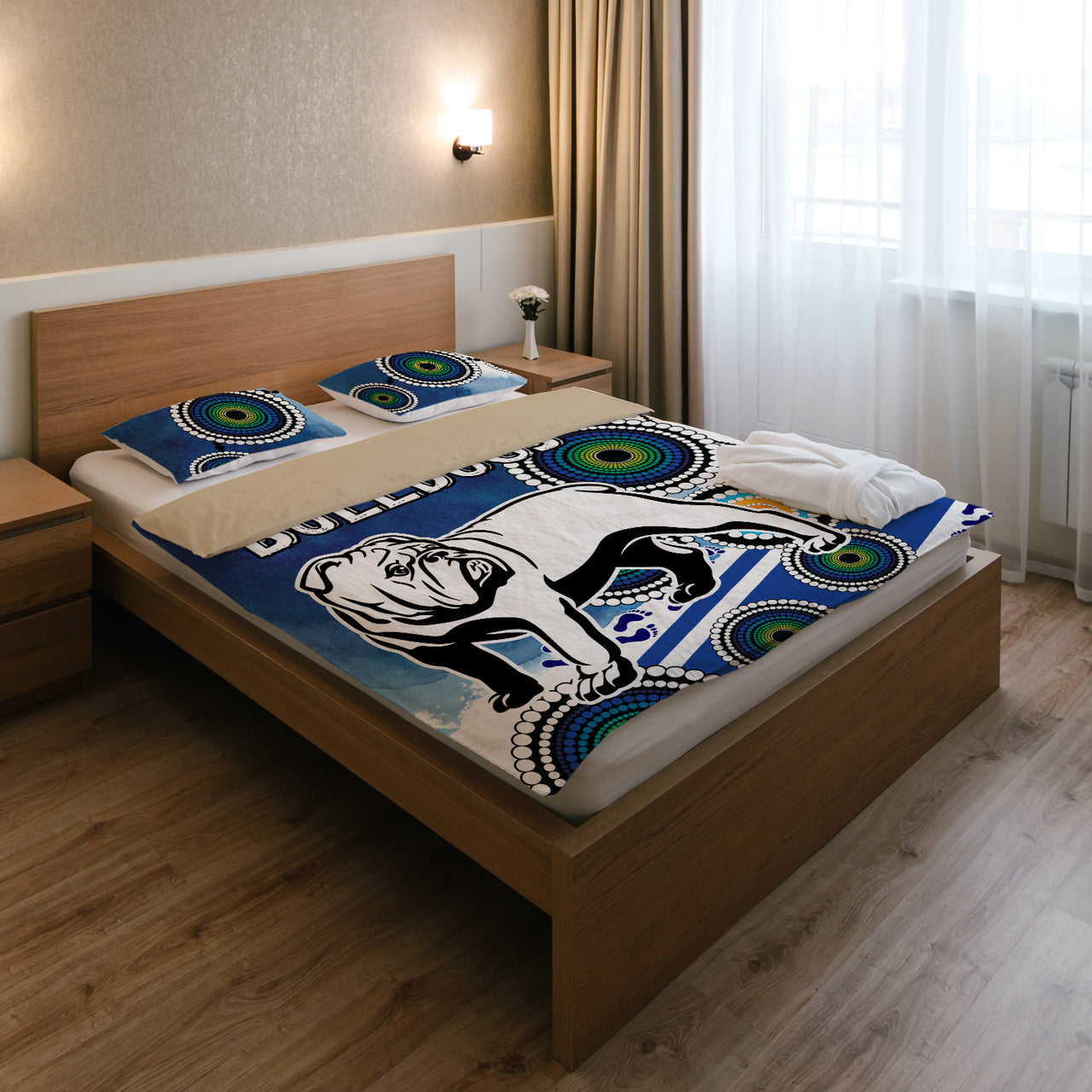 Bulldogs Rugby Bedding Set - Custom Indigenous Bulldogs Bedding Set RLT13 - Vibe Hoodie Shop