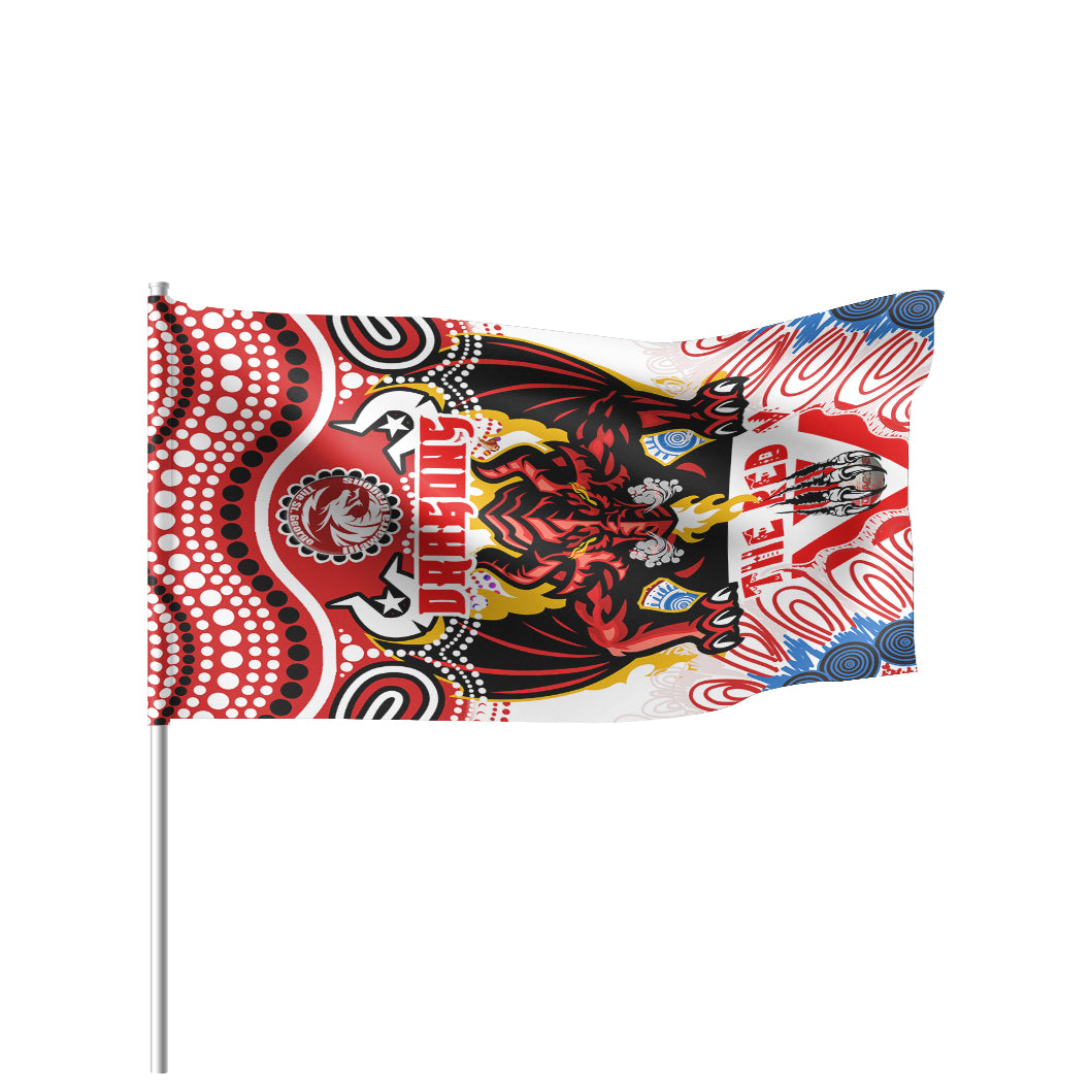 St. George Rugby Flag - Custom The RED V With Aboriginal And Torres Strait Islander Culture Flag - Vibe Hoodie Shop