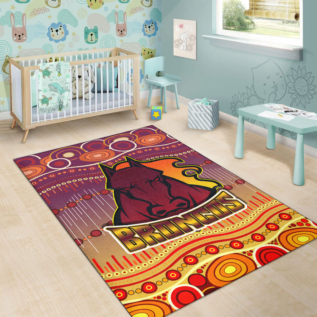 Broncos Rugby Area Rug - Horse Aboriginal Patterns Area Rug - Vibe Hoodie Shop