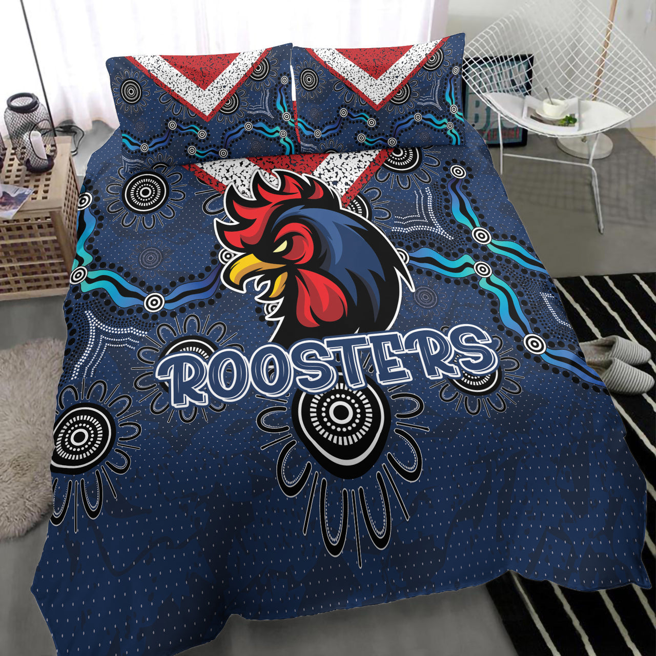 Roosters Rugby Bedding Set - Super Roosters Bedding Set RLT13 - Vibe Hoodie Shop