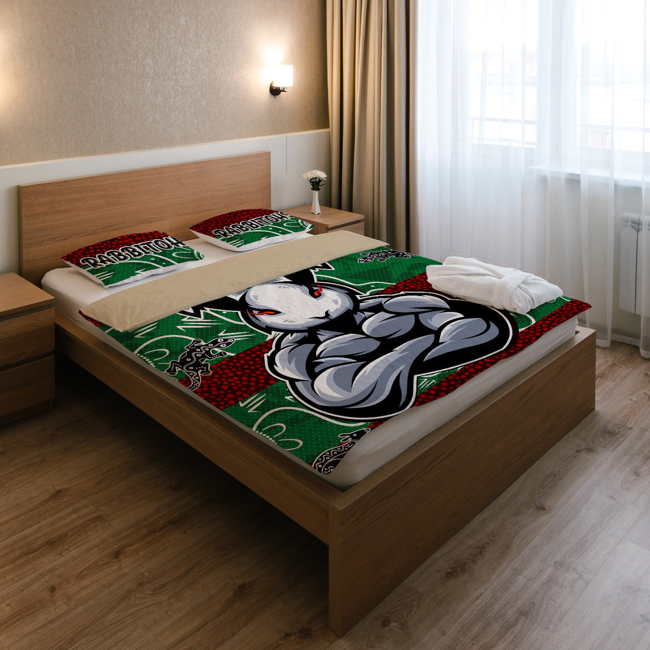 Rabbitohs Bedding Set - Custom Indigenous Super Rabbitohs Bedding Set RLT13 - Vibe Hoodie Shop