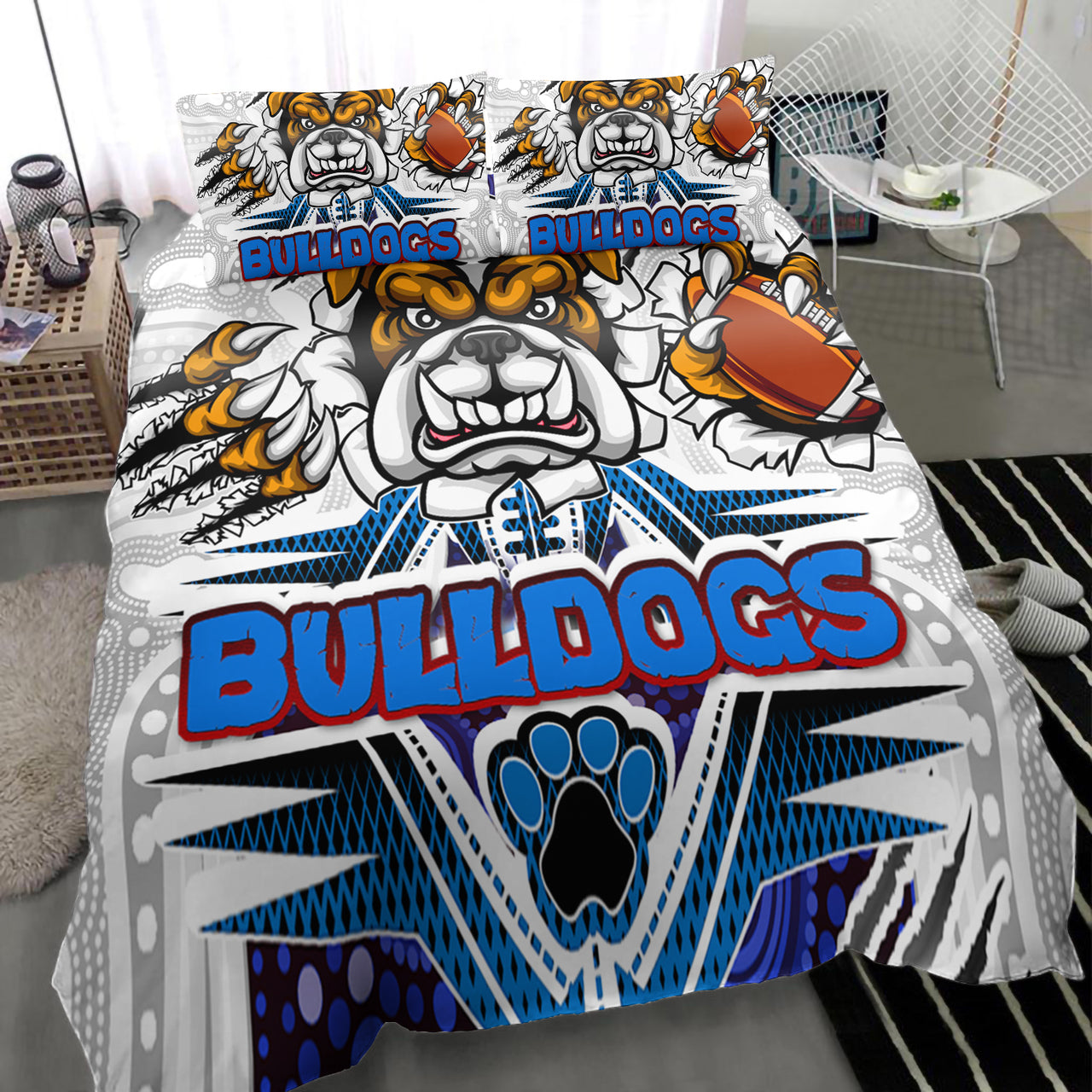 Bulldogs Rugby Custom Aboriginal Bedding Set - Indigenous Super Bulldogs RLT13 - Vibe Hoodie Shop