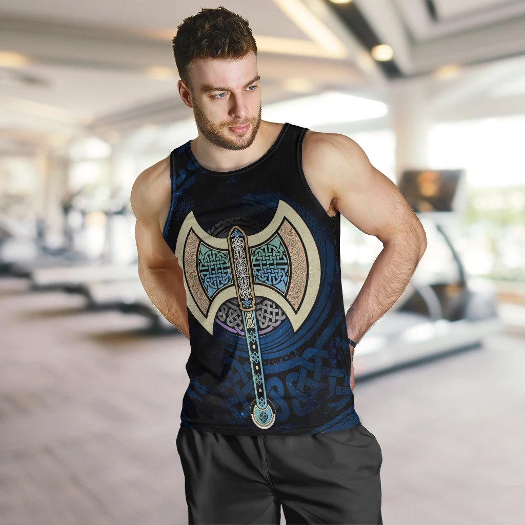 Celtic Knotwork Labrys Men's Tank Top - Vibe Hoodie Shop
