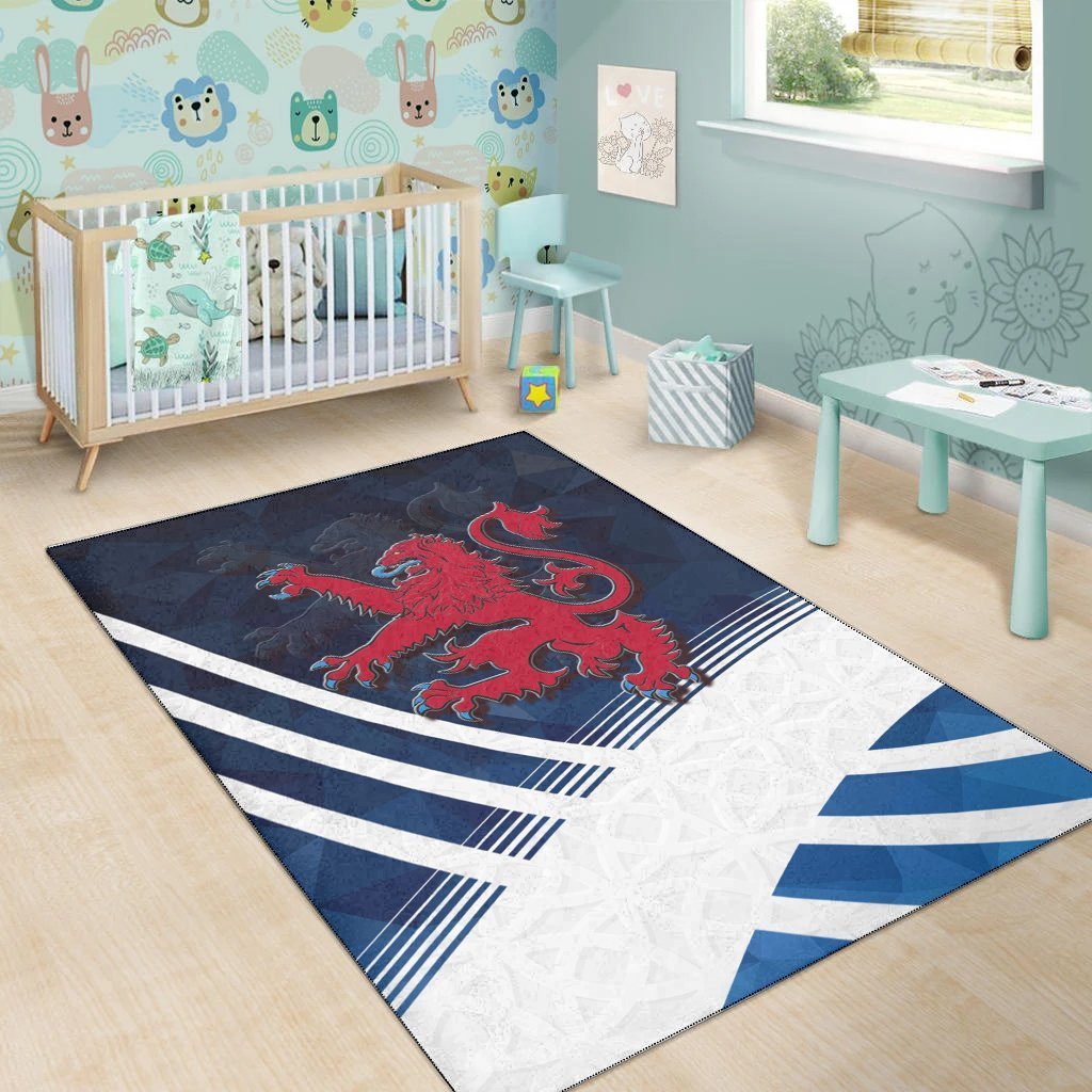 Scotland Celtic Area Rug - Scottish Flag Lion Polygon Style - Vibe Hoodie Shop