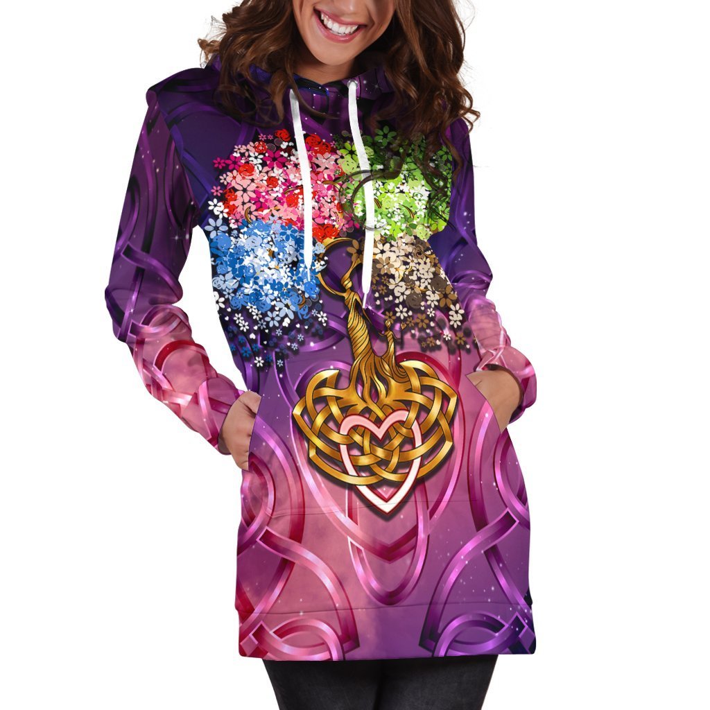 Celtic Mother's Day Hoodie Dress - Mother With Child - Vibe Hoodie Shop