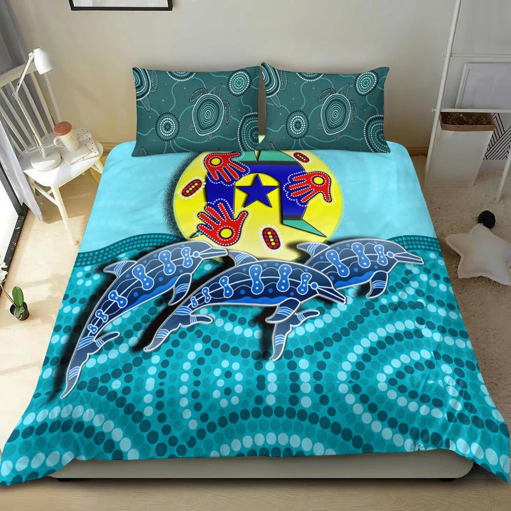 Aboriginal Bedding Set - Aboriginal Dolphin - Vibe Hoodie Shop