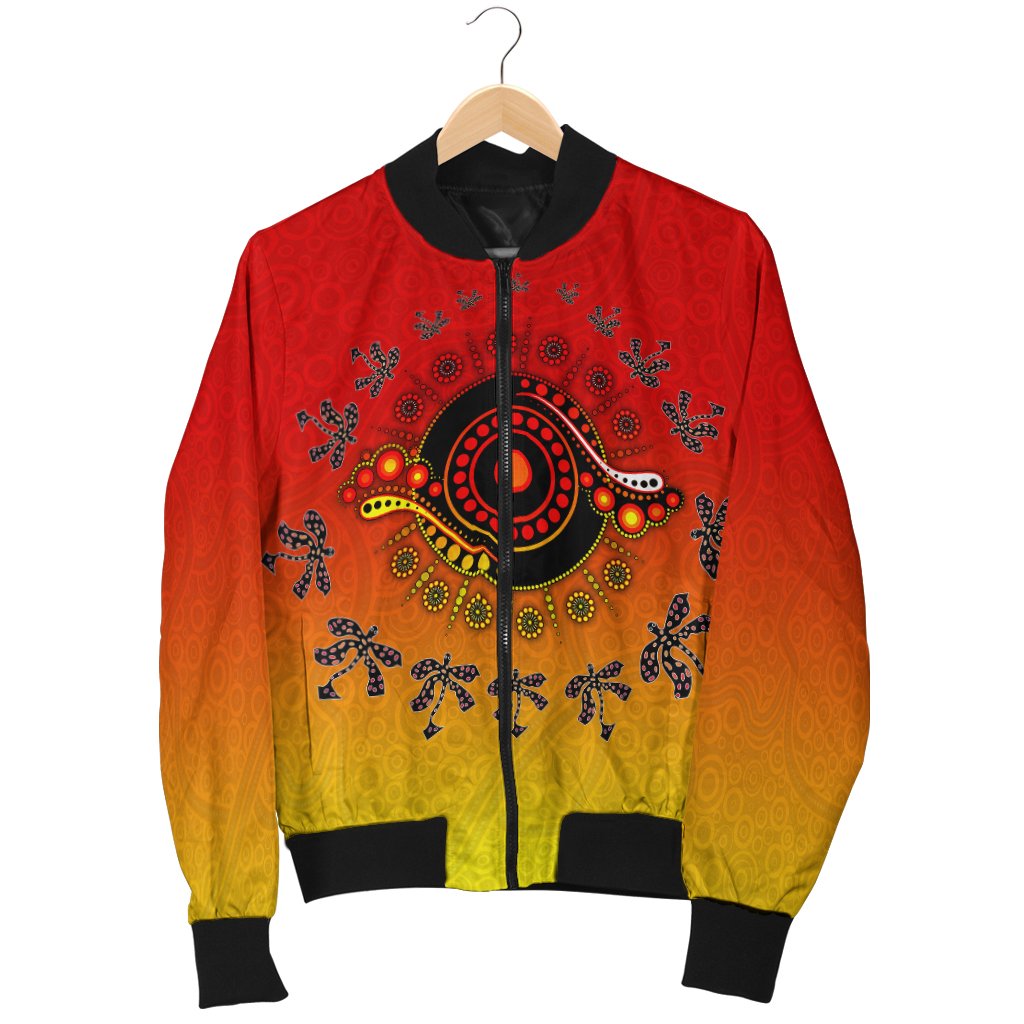 Aboriginal Women's Bomber Jacket - Circle Pattern - Vibe Hoodie Shop