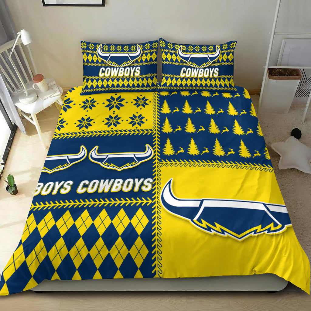 Cowboys Rugby Christmas 2022 Style Bedding Set - - Vibe Hoodie Shop