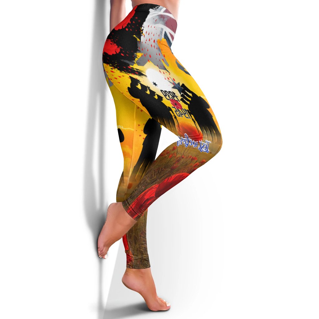 Leggings - ANZAC Day 2021 World War II Commemoration 1939 - 1945 - Vibe Hoodie Shop