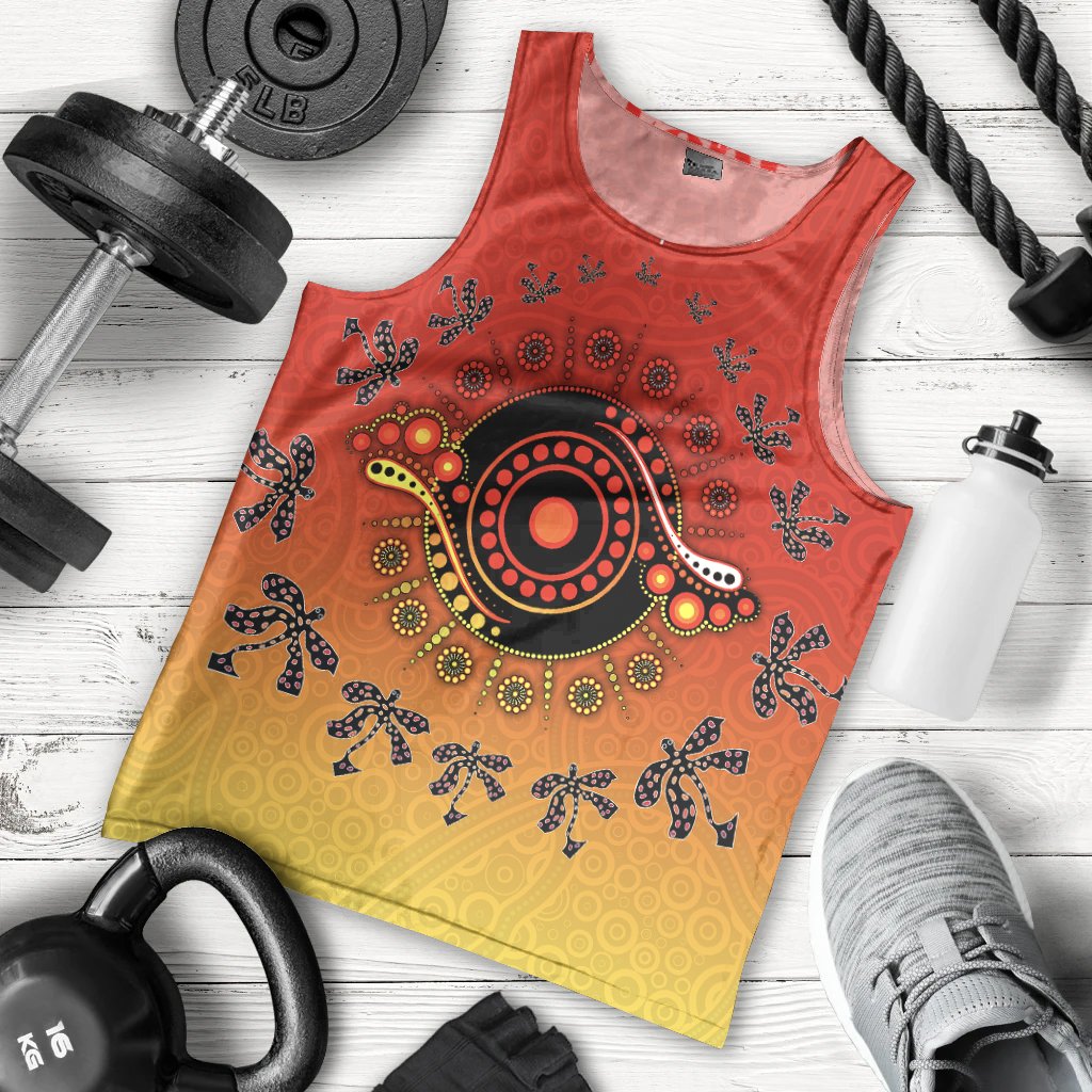 Aboriginal Men Tank Top - Circle Pattern - Vibe Hoodie Shop