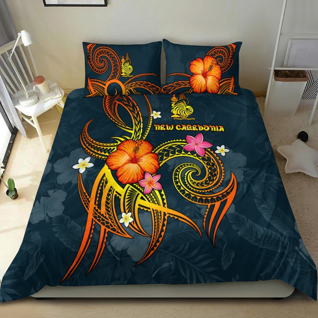 New Caledonia Polynesian Bedding Set - Legend of New Caledonia (Blue) - Vibe Hoodie Shop