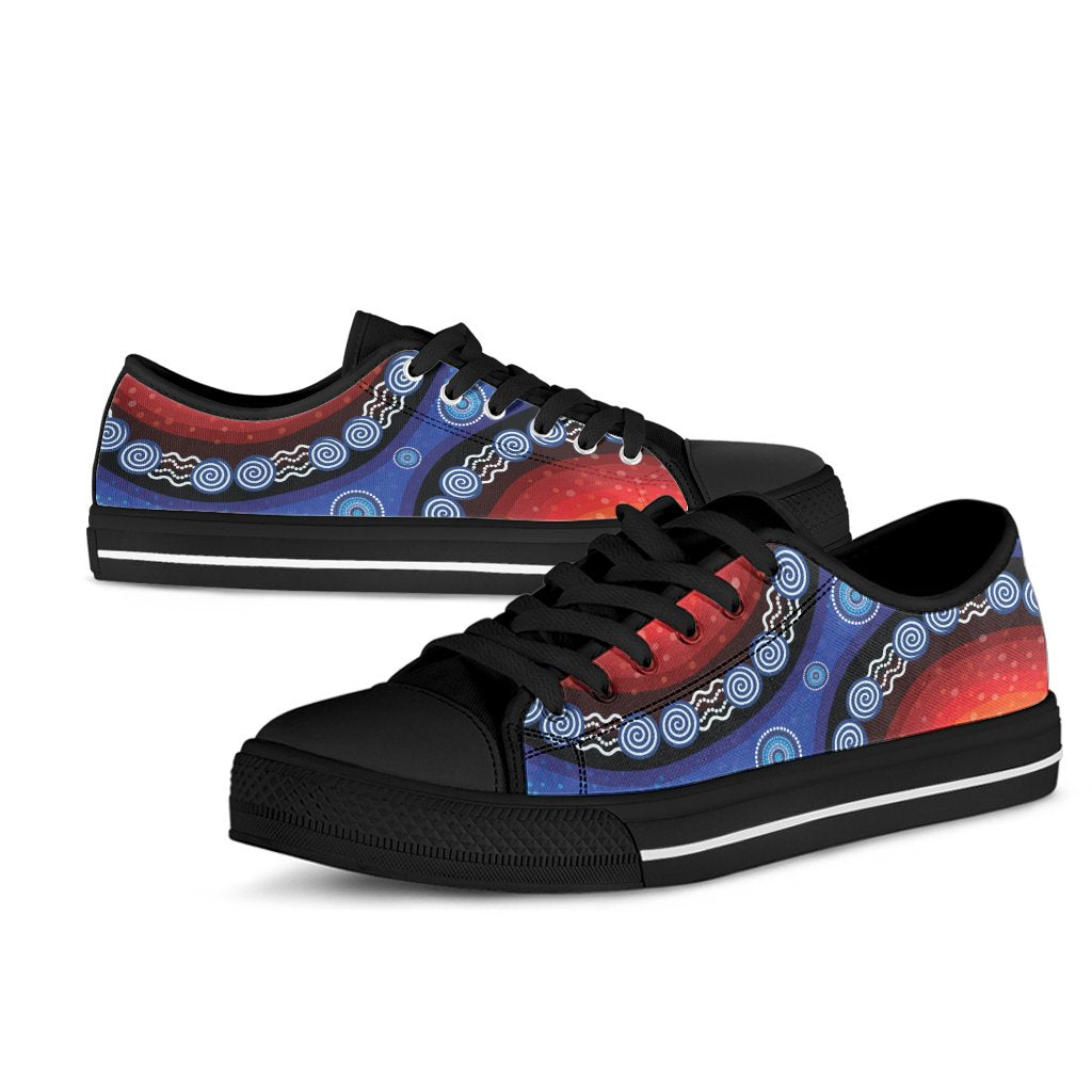Low Top - Aboriginal Color Dot Painting - Vibe Hoodie Shop