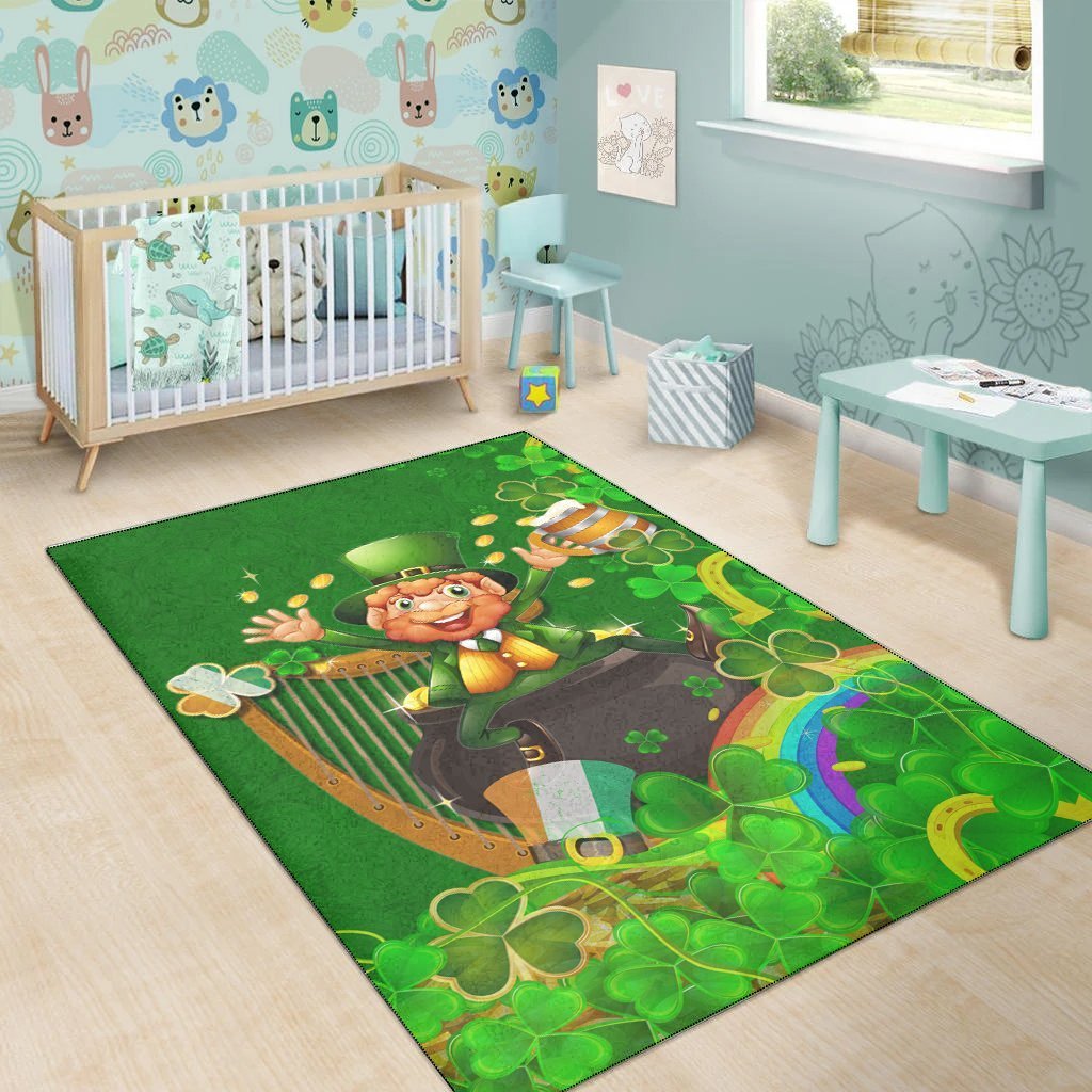 Ireland Celtic Area Rug - Happy Leprechaun - Vibe Hoodie Shop