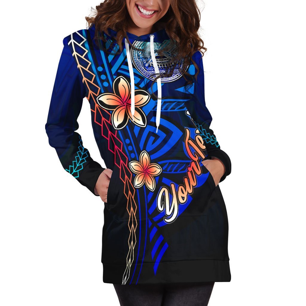 American Samoa Custom Personalised Hoodie Dress - Vintage Tribal Mountain - Vibe Hoodie Shop