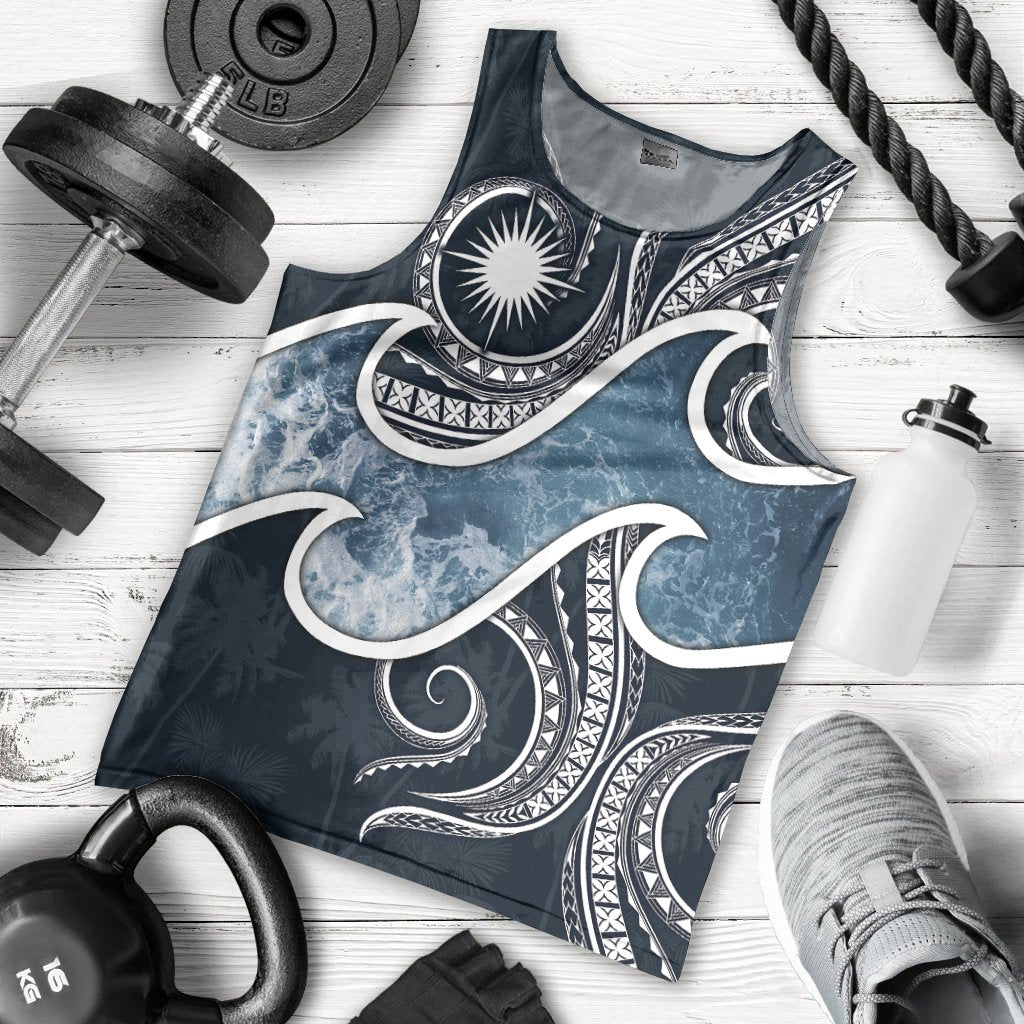 Marshall Islands Polynesian Men's Tank Top - Ocean Style - Vibe Hoodie Shop