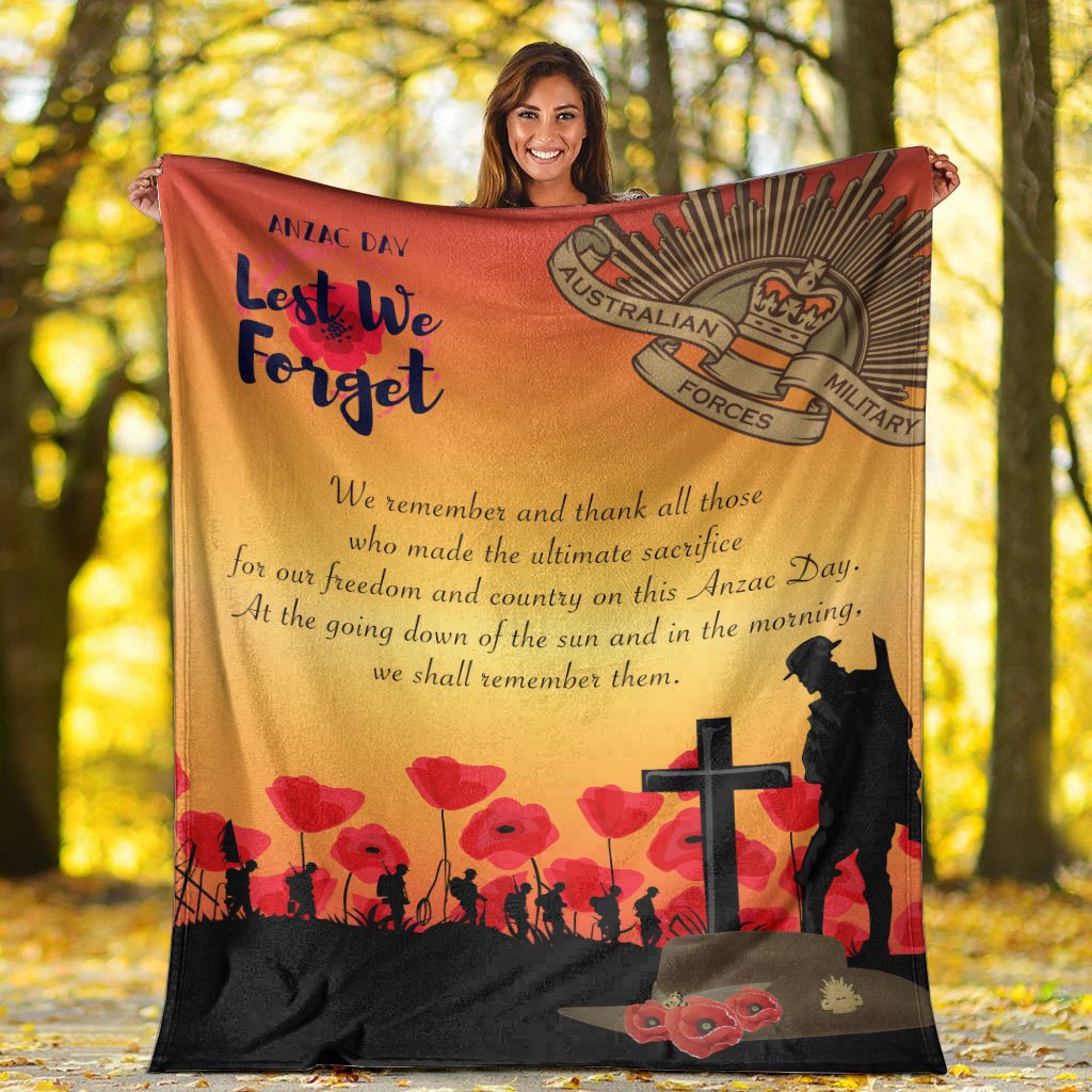 ANZAC Day Premium Blanket - Lest We Forget - Vibe Hoodie Shop