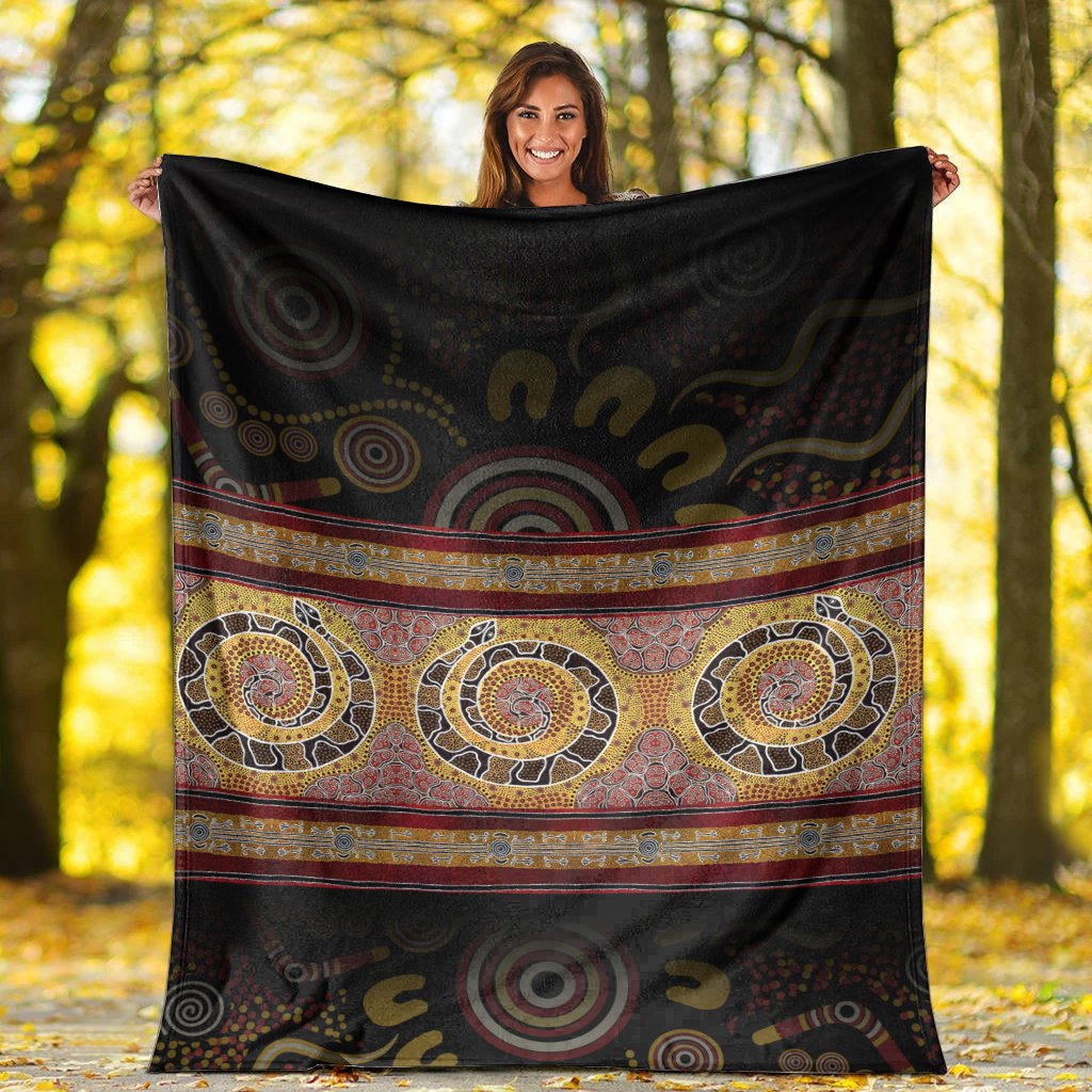Aboriginal Blanket - Snake Dot Panting Art - Vibe Hoodie Shop
