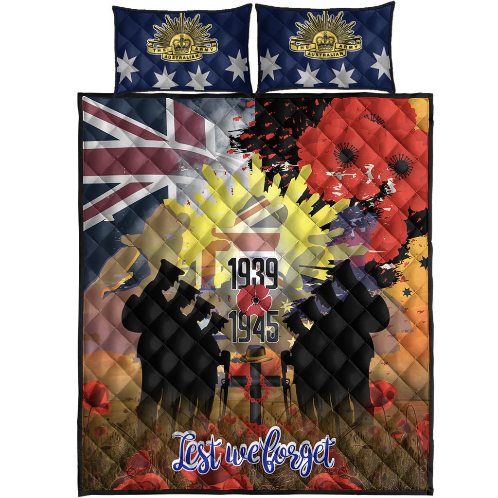 Quilt Bed Sets - ANZAC Day 2021 World War II Commemoration 1939 - 1945 - Vibe Hoodie Shop
