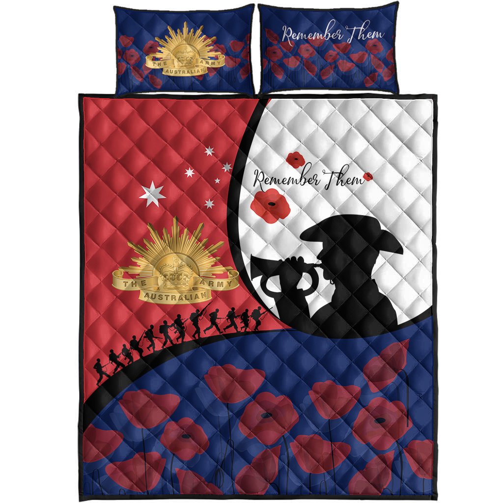 ANZAC Day Quilt Bed Set - We will remember Them - Vibe Hoodie Shop