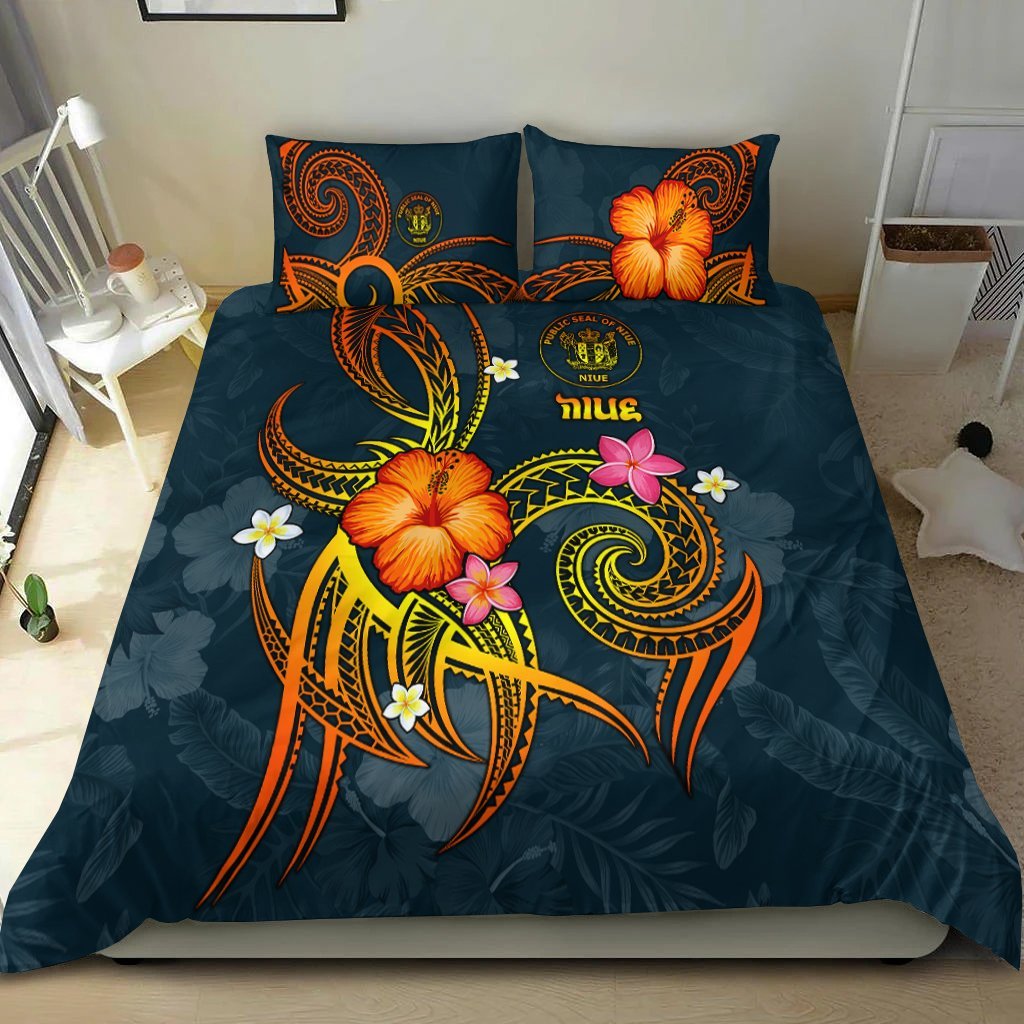 Niue Polynesian Bedding Set - Legend of Niue (Blue) - Vibe Hoodie Shop