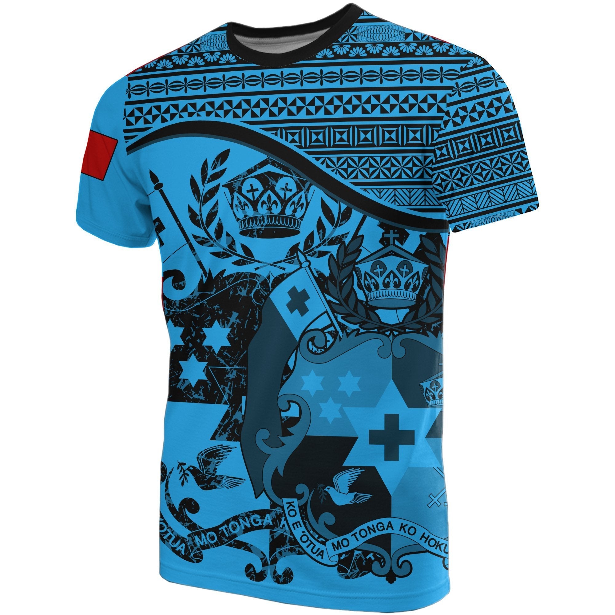 Tonga Blue Coat Of Arms T shirt - Vibe Hoodie Shop