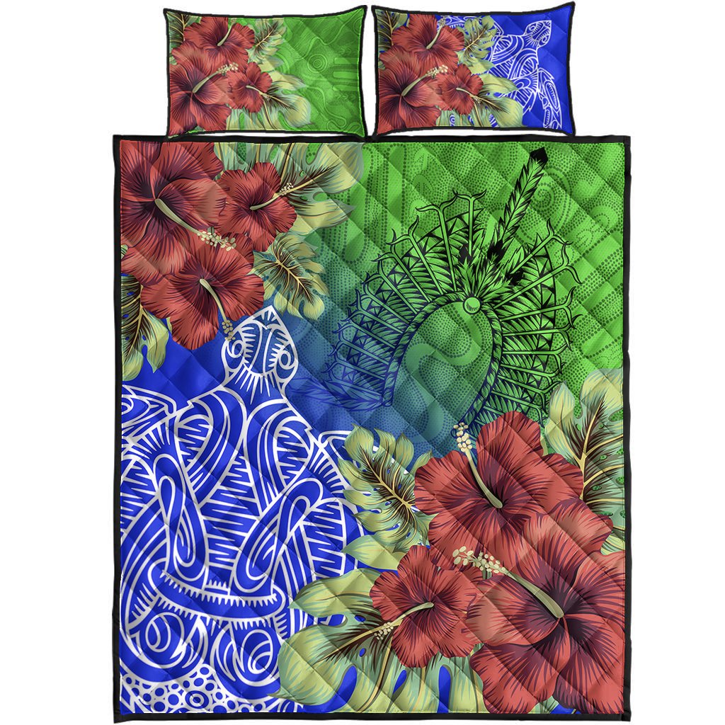 Torres Strait Islanders Quilt Bed Set - Ocean Hibiscus - Vibe Hoodie Shop