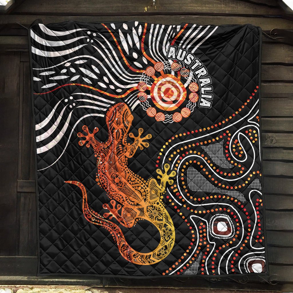 Aboriginal Premium Quilt - Lizard Sunshine - Vibe Hoodie Shop