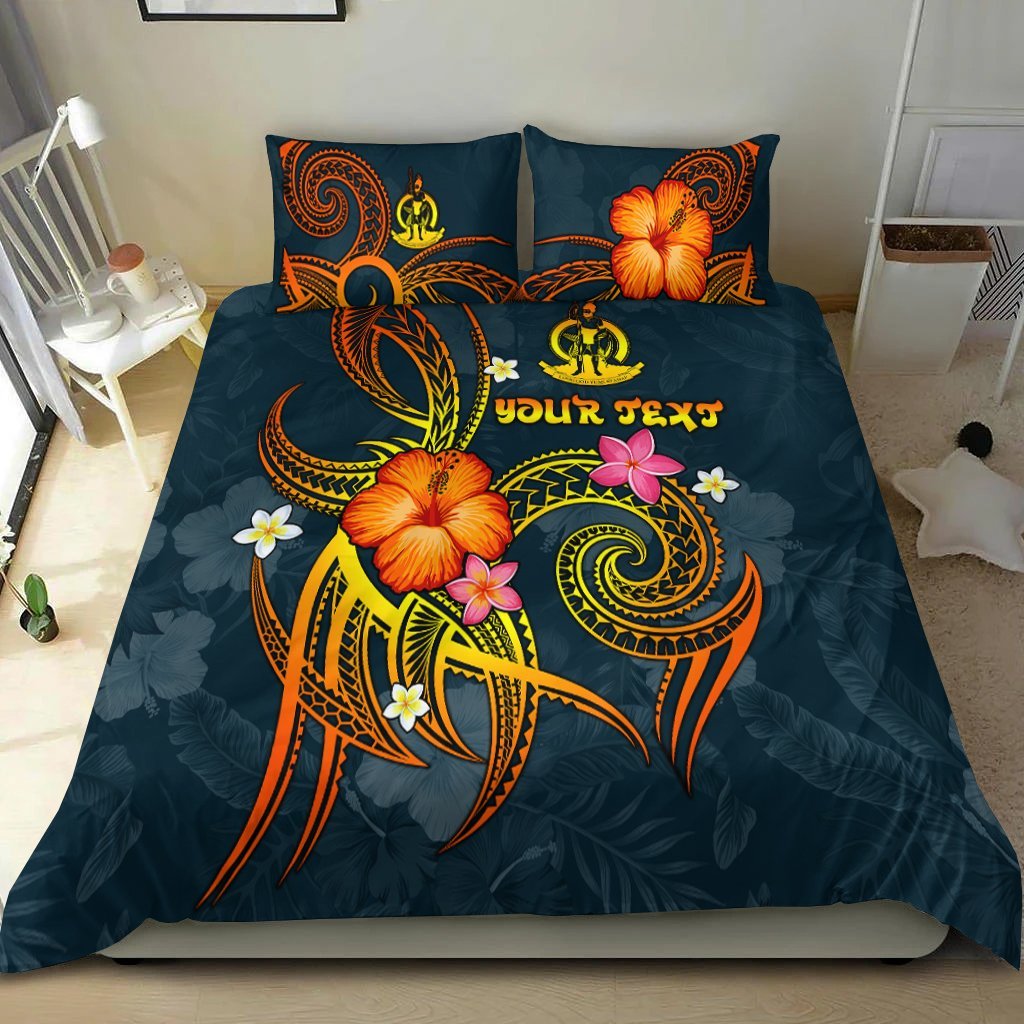Vanuatu Polynesian Personalised Bedding Set - Legend of Vanuatu (Blue) - Vibe Hoodie Shop