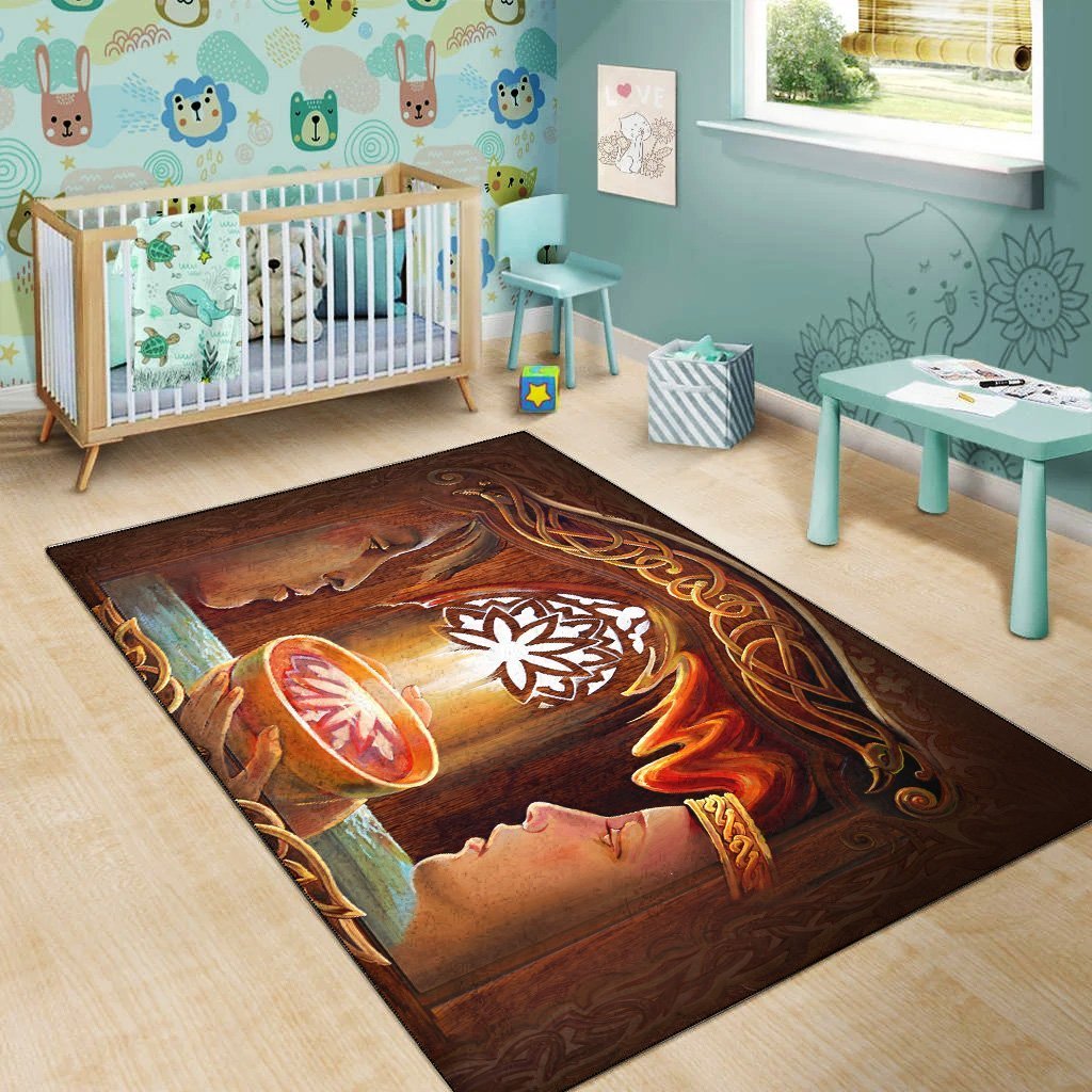 Celtic Area Rug - Love Story Of Celtic Legend - Vibe Hoodie Shop