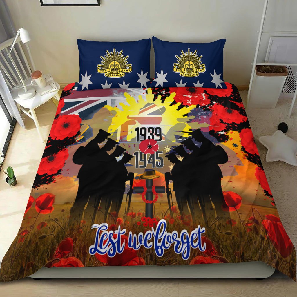 Bedding Set - ANZAC Day 2021 World War II Commemoration 1939 - 1945 - Vibe Hoodie Shop