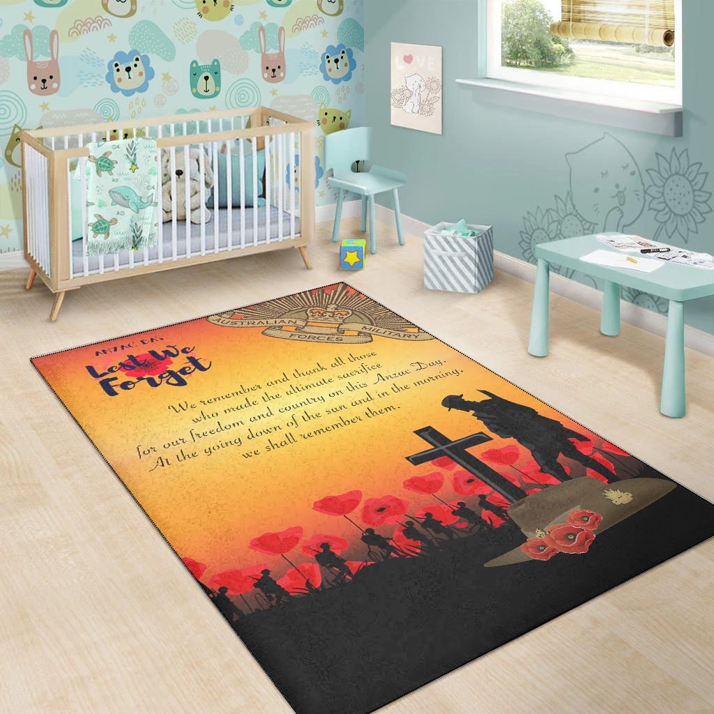 ANZAC Day Area Rug - Lest We Forget - Vibe Hoodie Shop