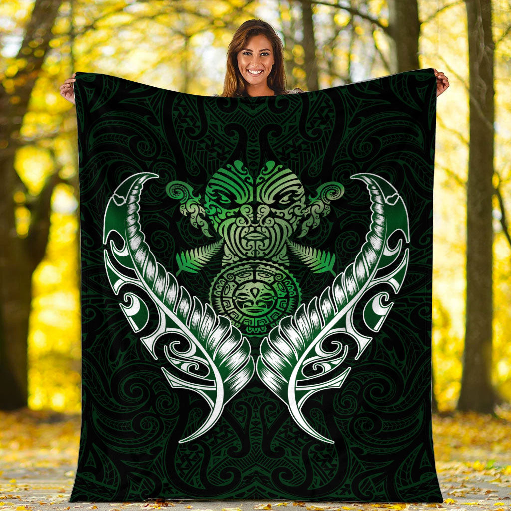 New Zealand Silver Fern Blanket Green - - Vibe Hoodie Shop