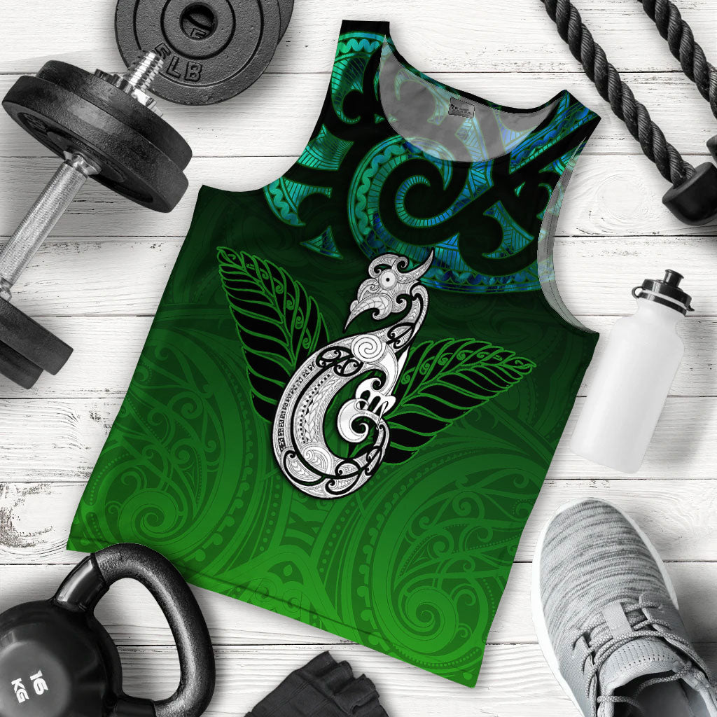 New Zealand Maori Men Tank Top - Paua Shell Green - - Vibe Hoodie Shop