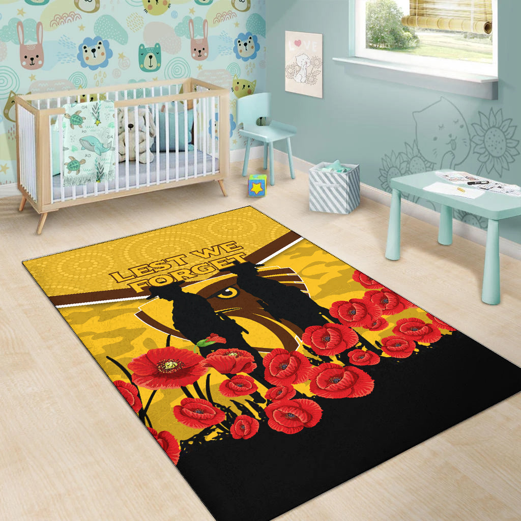 Hawks ANZAC Day Area Rug - Indigenous Art - - Vibe Hoodie Shop